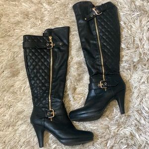 Black & gold boots